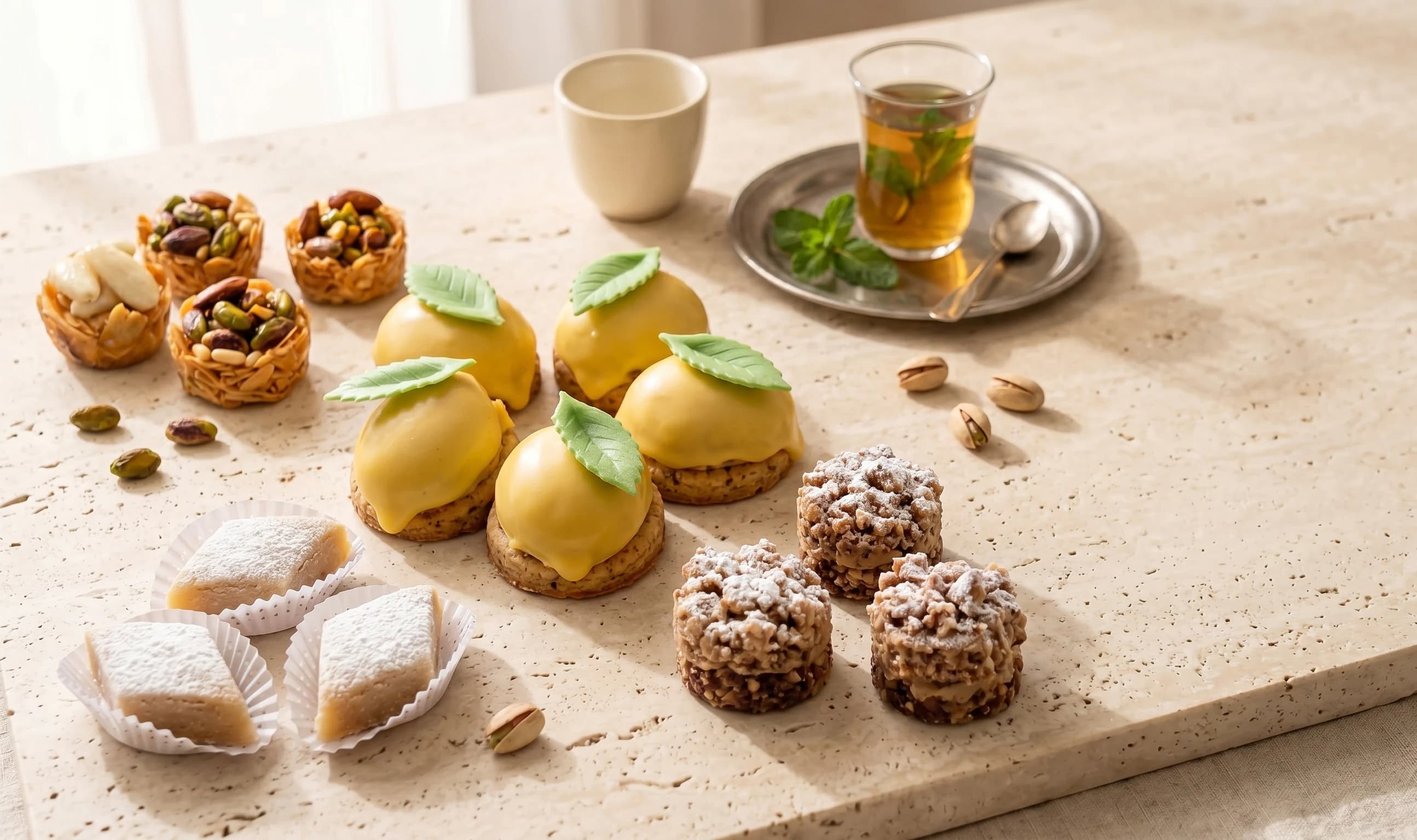 Dolci algerini serviti con tè e caffè